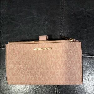 Michael Kors Blush Monogram Wristlet Wallet